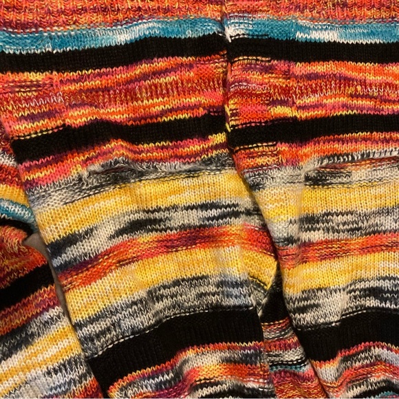 Multicolor Striped Women's Shawl Collar Cardigan Sweater - Picture 5 of 5